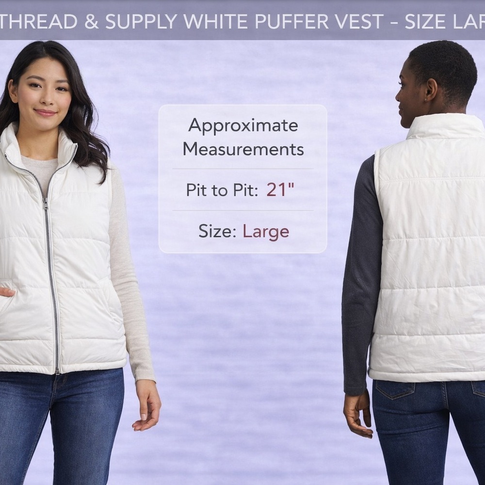 Thread & Supply‎ Ivory Quilted Vest